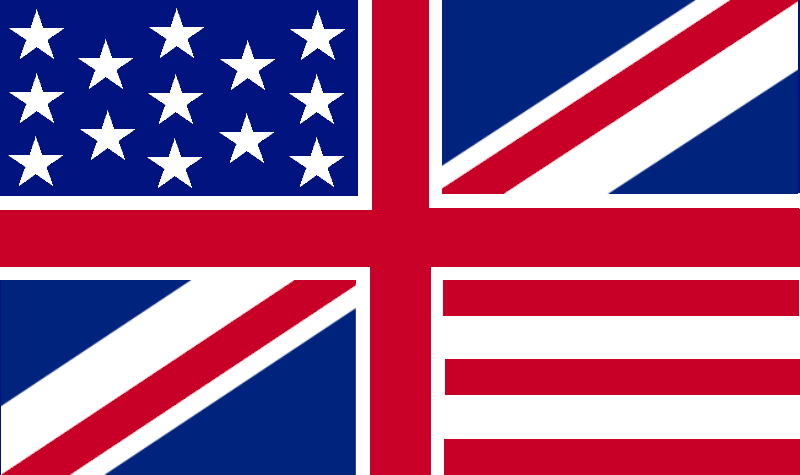 Mix of US and UK flags